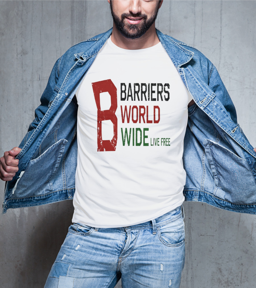 Barriers World Wide Live Free Streetwear Red Green T-Shirt