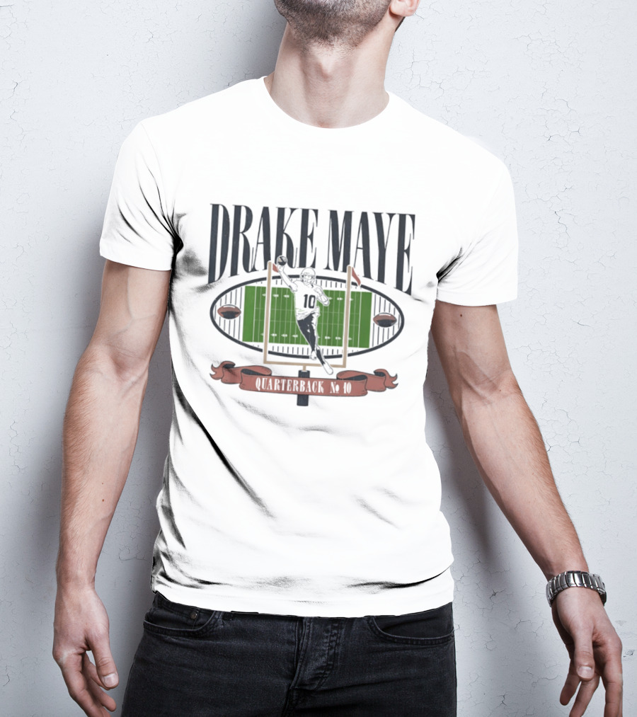 Drake Maye Quarterback No. 10 Football Gridiron Standouts T-Shirt