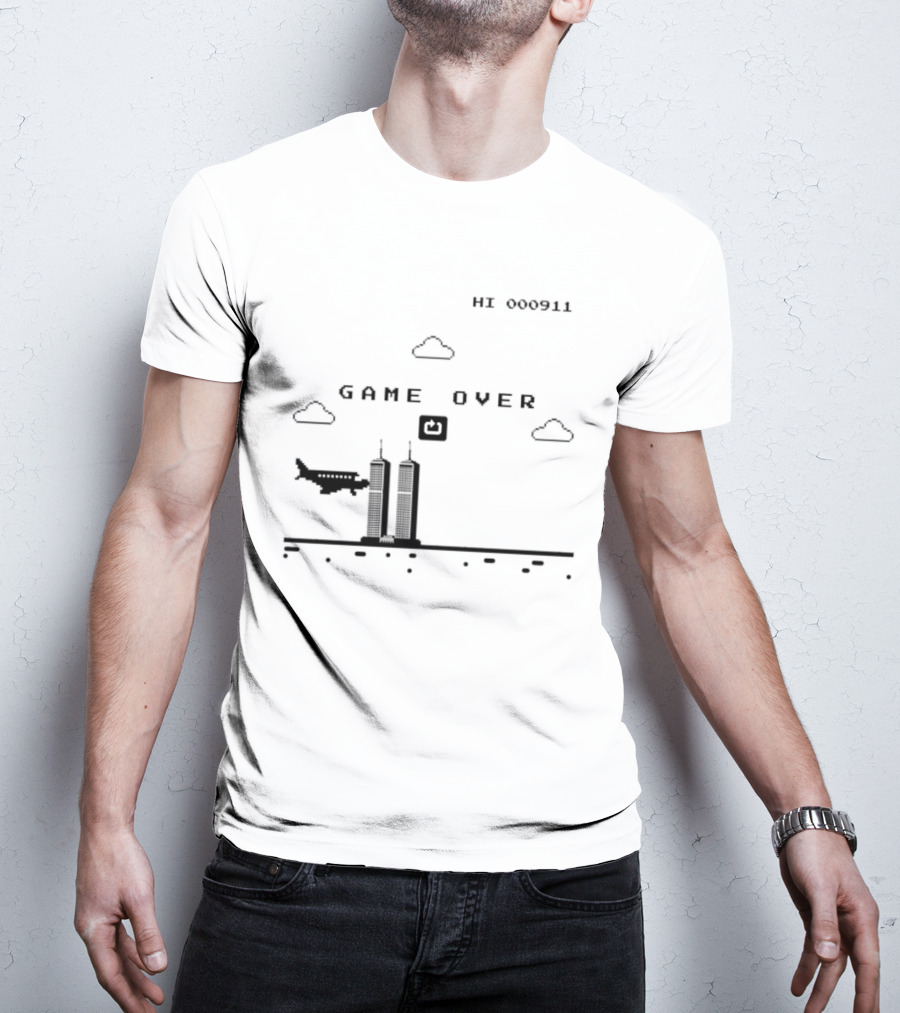 Game Over Hi 000911 Pixel 911 Twin Towers T-Shirt