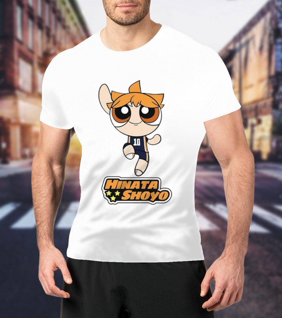 Hinata Shoyo Haikyuu Powerpuff Girls Crossover Anime Volleyball Player T-Shirt