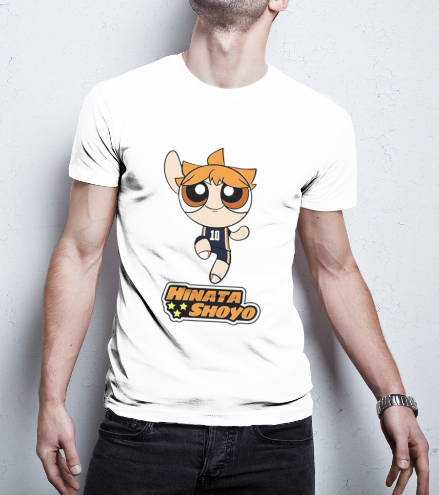 Hinata Shoyo Haikyuu Powerpuff Girls Crossover Anime Volleyball Player T-Shirt