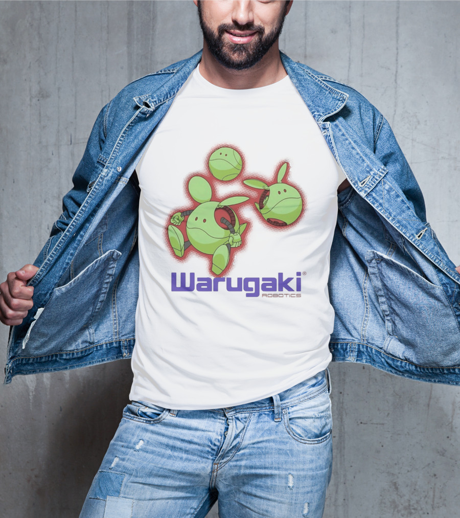 Warugaki Robotics Green Robot Trio Cartoon T-Shirt