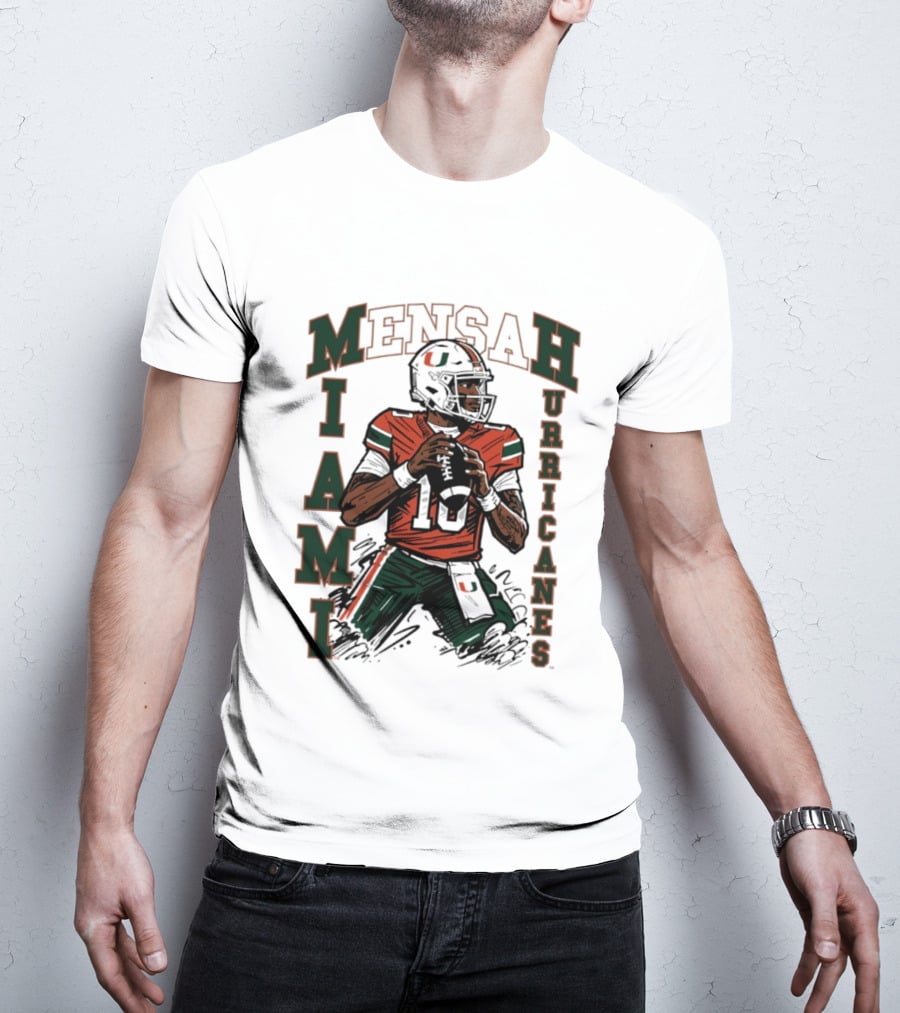 Mensah Miami Hurricanes NCAA Football Player 18 T-Shirt