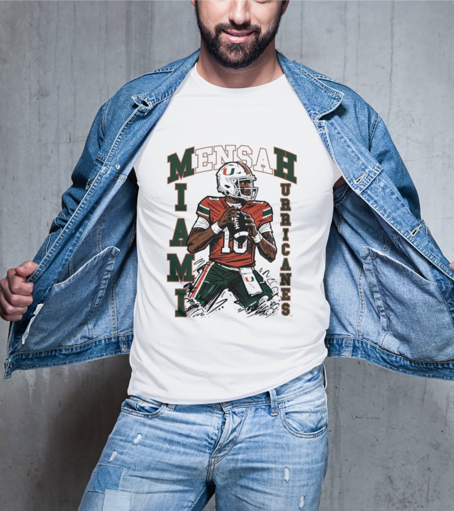 Mensah Miami Hurricanes NCAA Football Player 18 T-Shirt