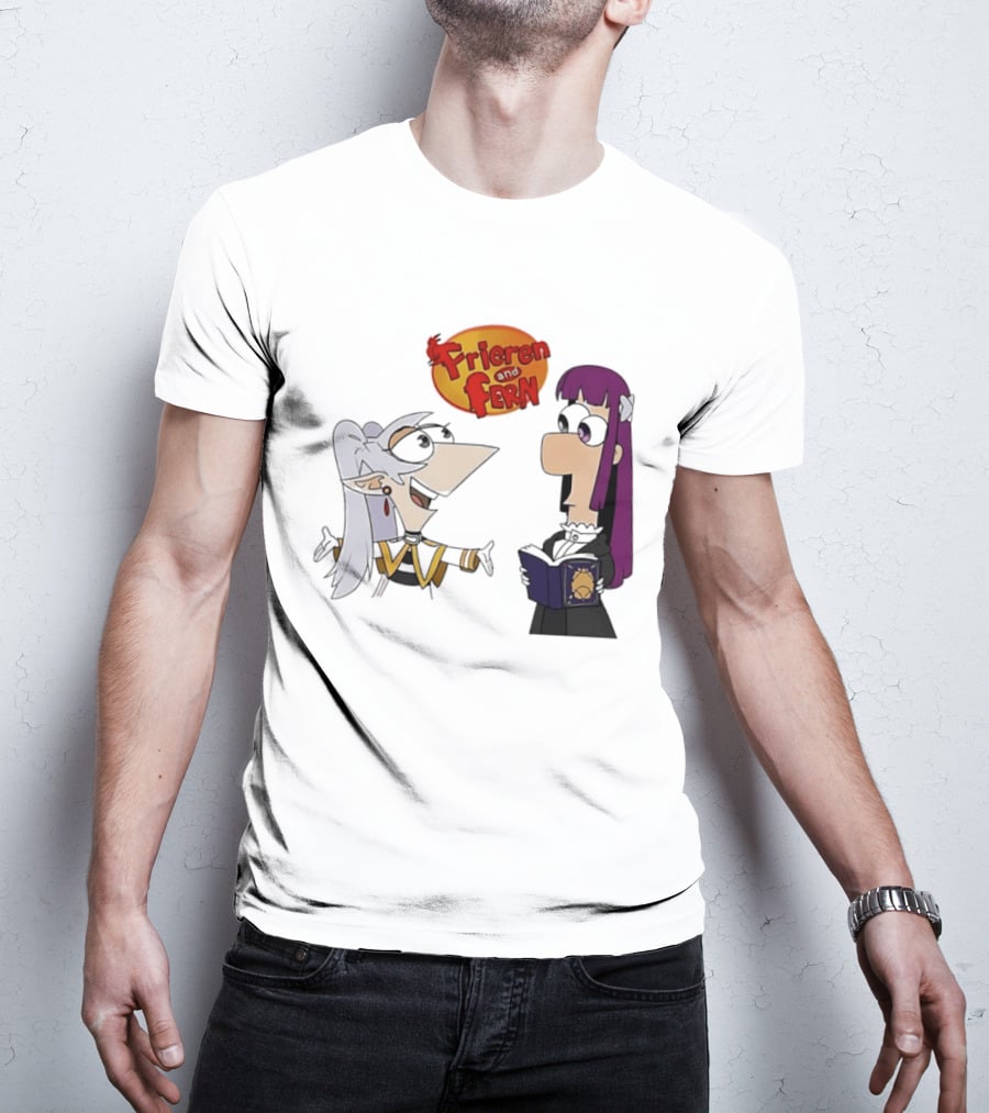 Frieren And Fern Phineas And Ferb Crossover Beyond Journey's End T-Shirt