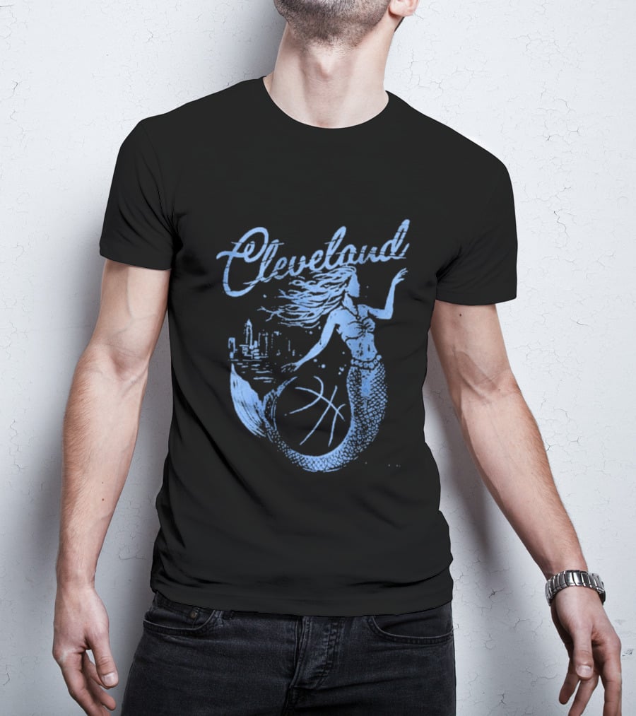 Cleveland Mermaid Cityscape Basketball T-Shirt