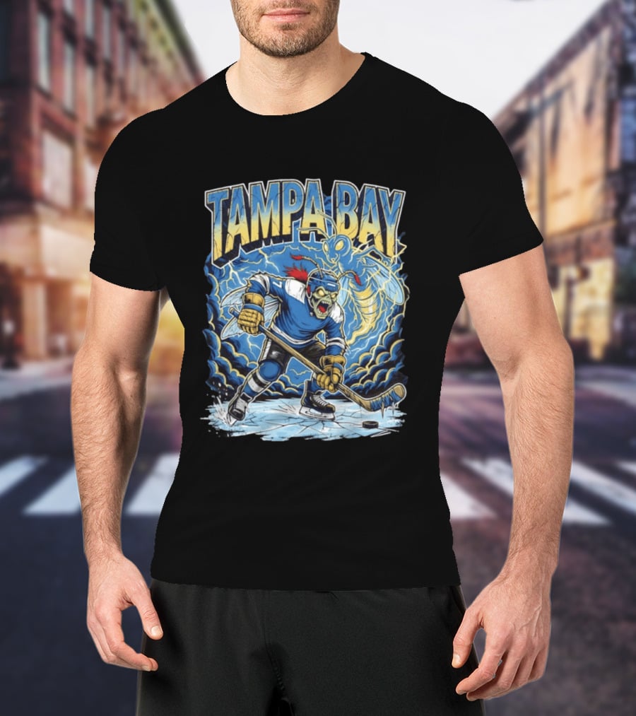 Tampa Bay Lightning ThunderBug Hockey Ice Storm Burst T-Shirt