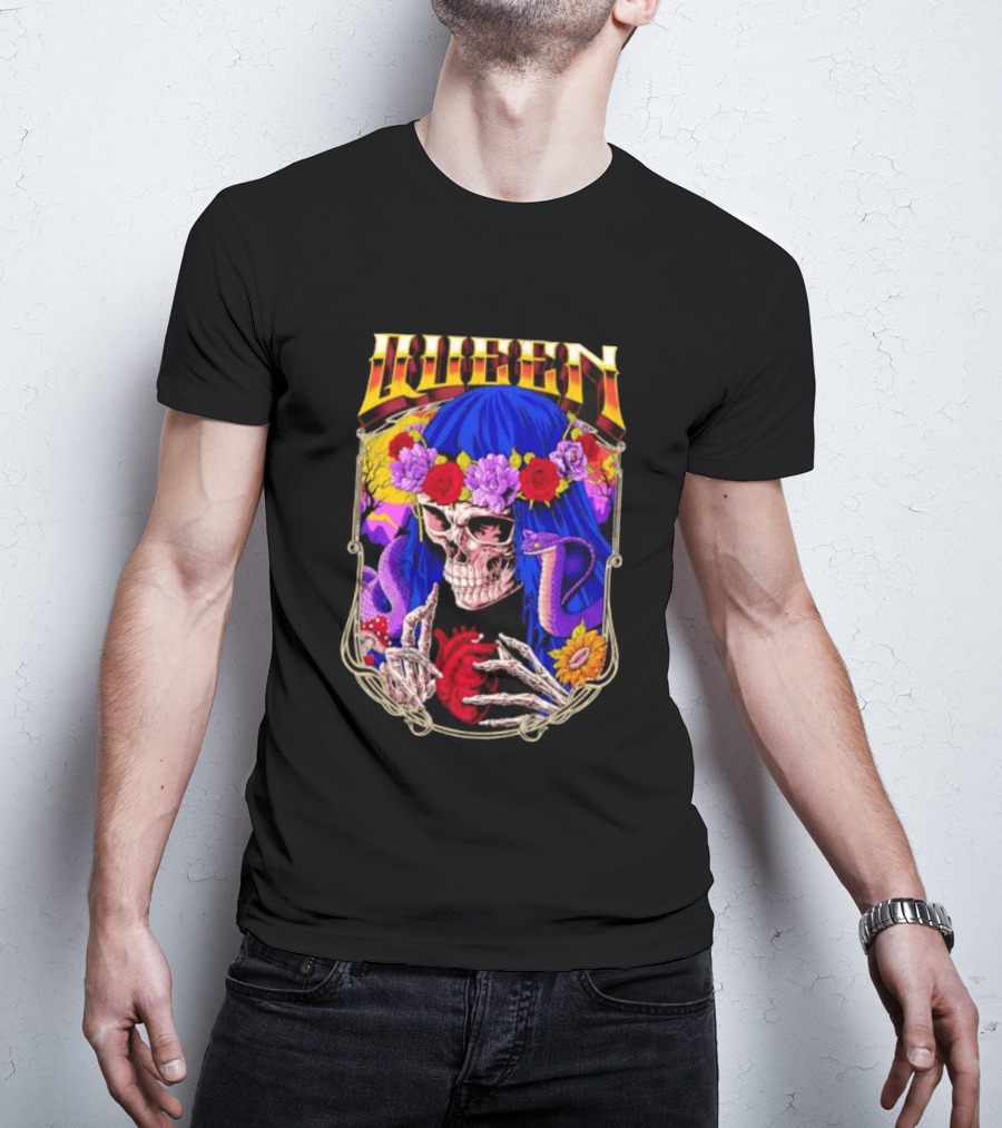 Til Death Skeleton Fiesta Cobra Floral Skeleton Tattoo T-Shirt