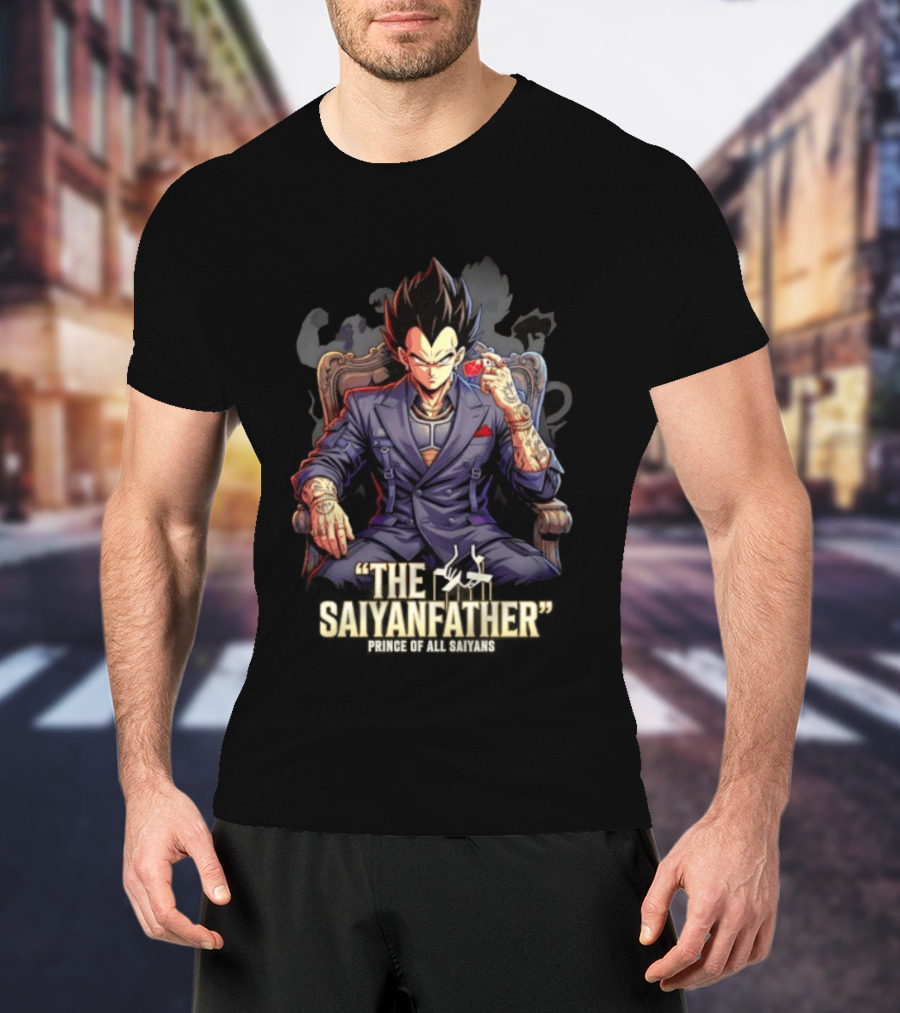 Vegeta The Saiyanfather Prince Of All Saiyans Mafia Style Anime Fusion T-Shirt