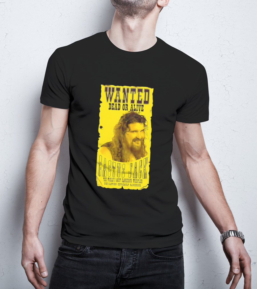 Jamie Hayter Iconic Cactus Jack Wanted Dead Or Alive Yellow T-Shirt