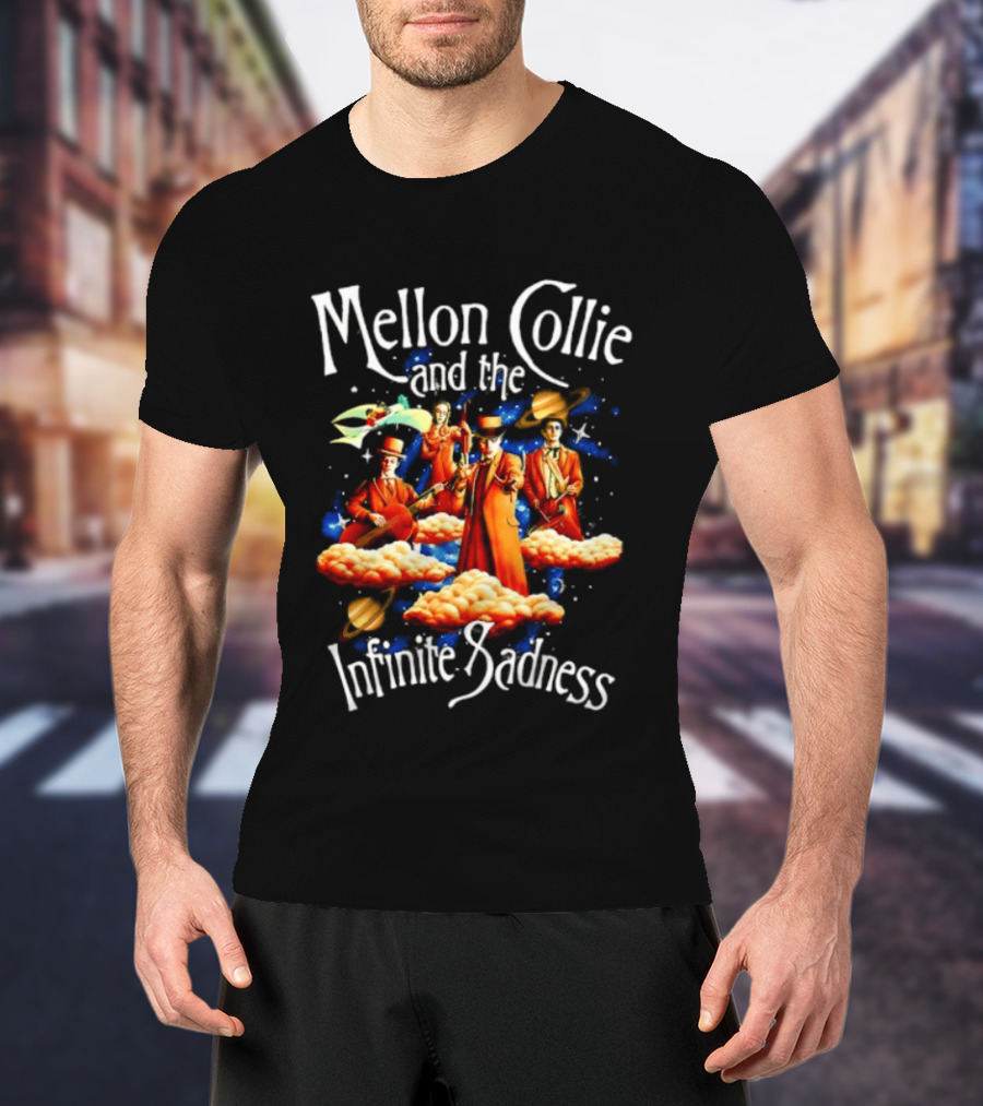 Mellon Collie And The Infinite Sadness Band Members With Surreal Clouds And Vibrant Splashes T-Shirt