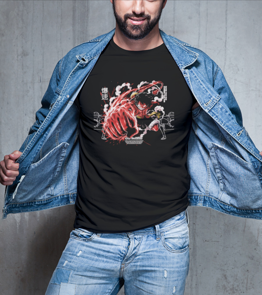 Monkey D. Luffy Faster Than Fear Stronger Than Pain Anime Gear Second Splash Attack T-Shirt
