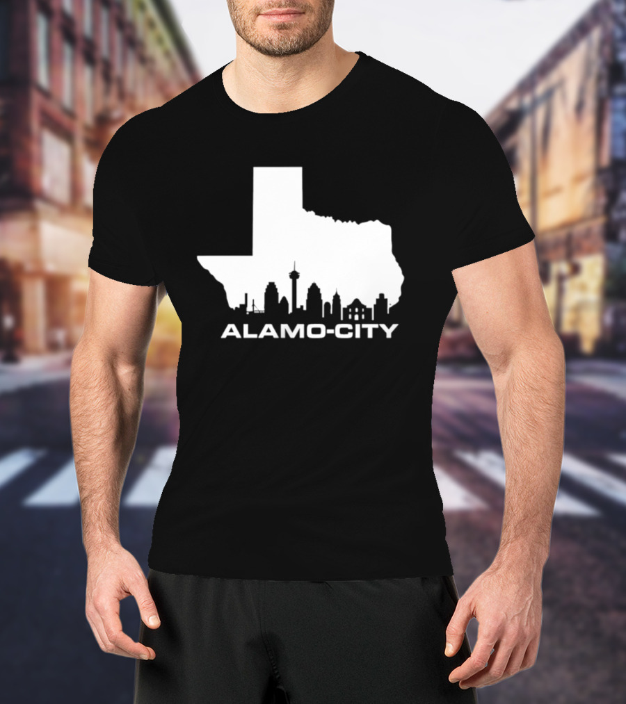 Alamo City San Antonio Skyline Texas Map T-Shirt