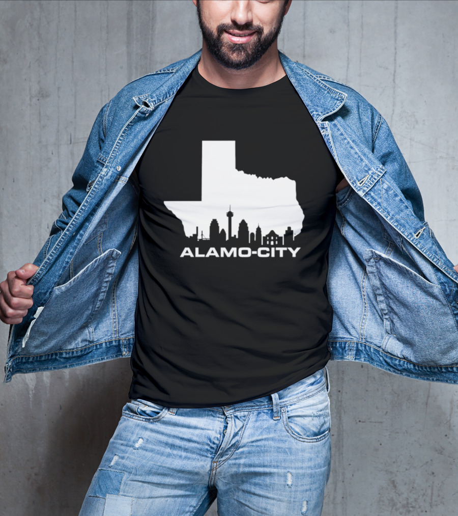 Alamo City San Antonio Skyline Texas Map T-Shirt