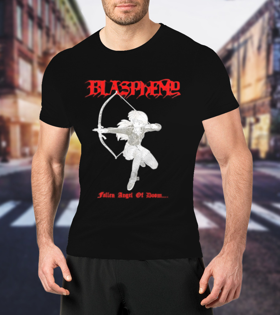 Blasphemy Fallen Angel Of Doom Black Metal Anime Archer T-Shirt