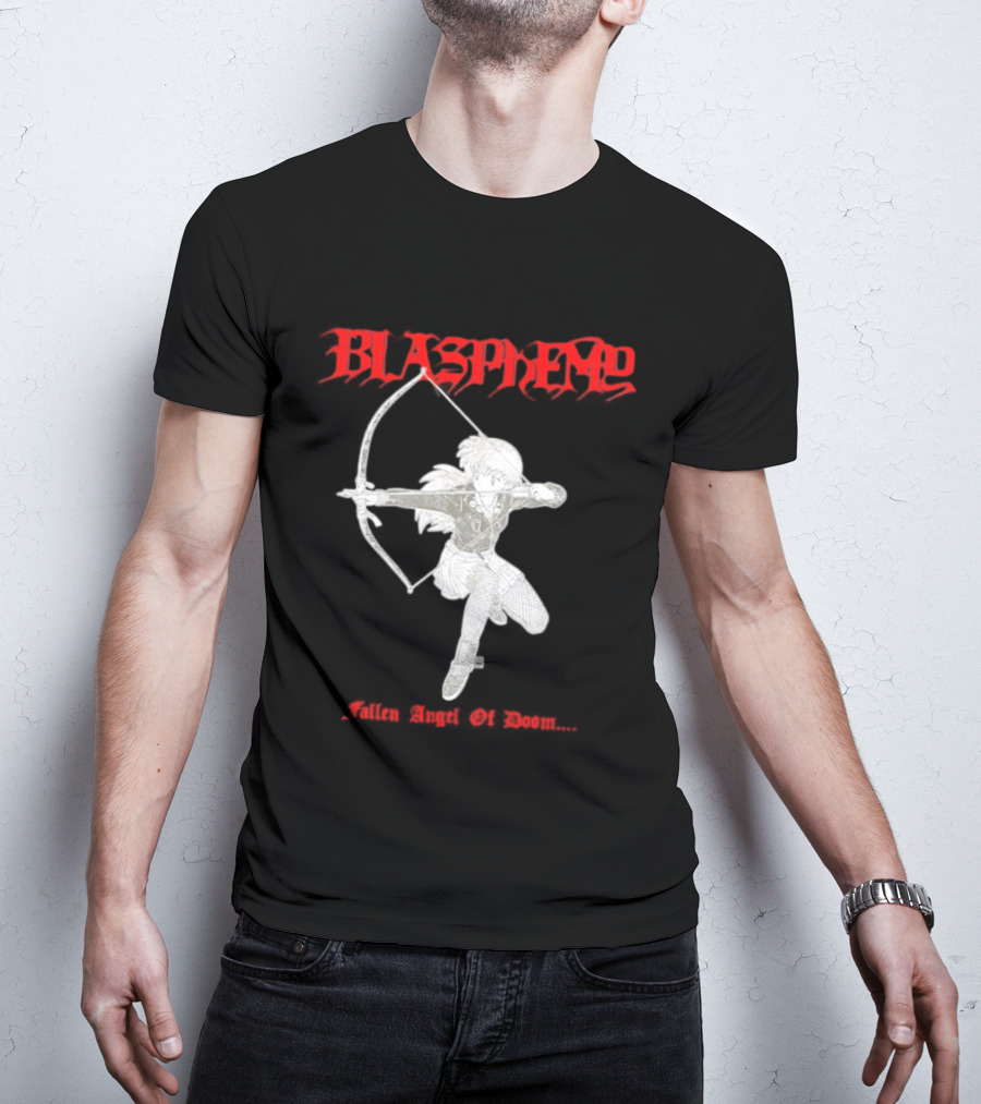 Blasphemy Fallen Angel Of Doom Black Metal Anime Archer T-Shirt