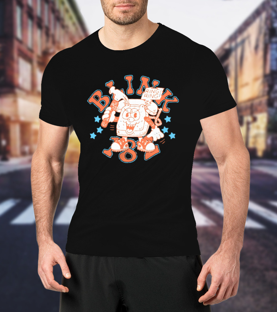 Blink 182 Ring Ring Cartoon Telephone Character With Stars T-Shirt