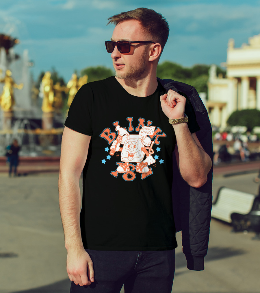 Blink 182 Ring Ring Cartoon Telephone Character With Stars T-Shirt