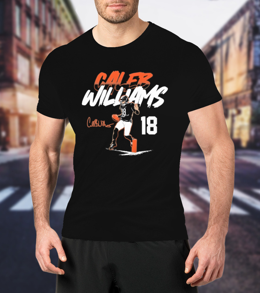 Caleb Williams 18 Chicago Bears 2026 Quarterback Pose T-Shirt