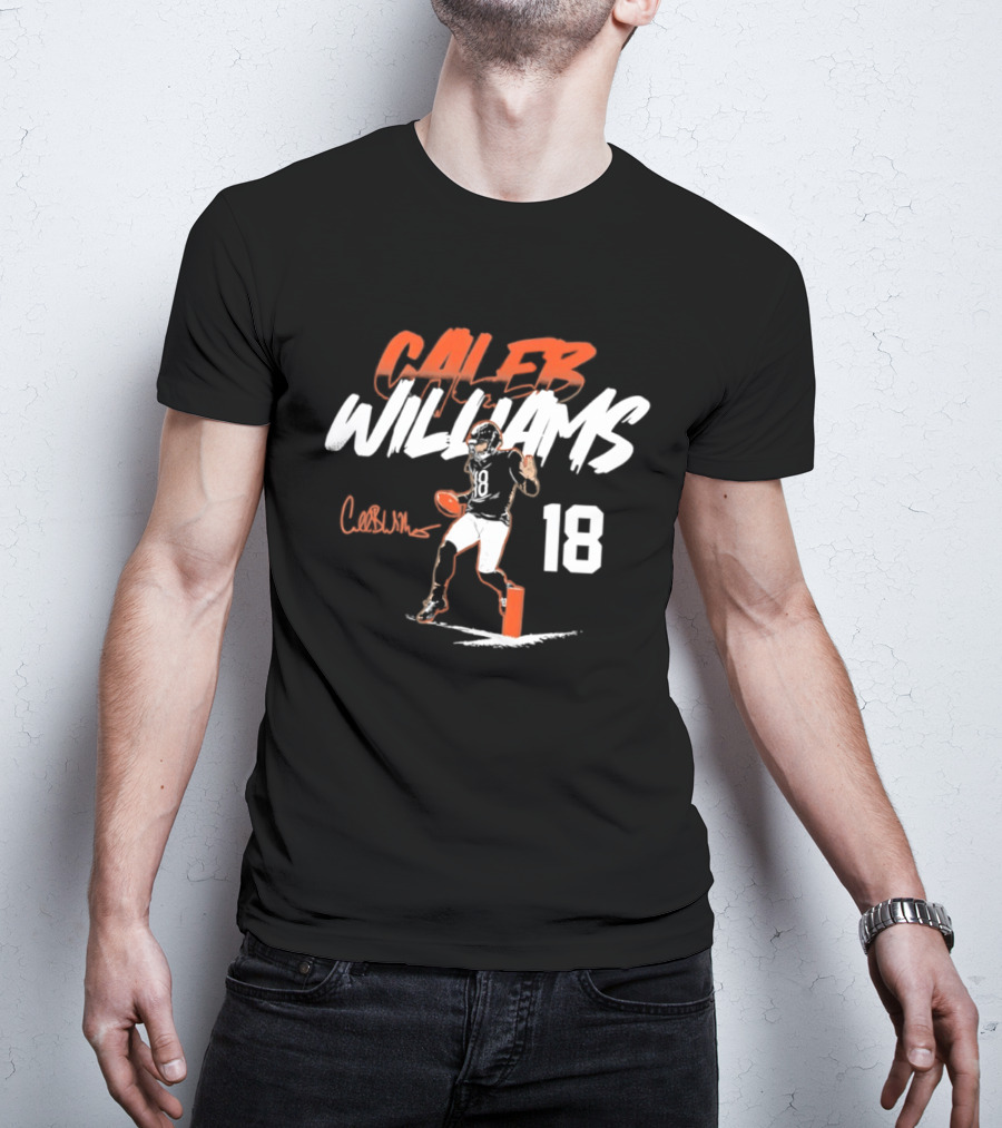 Caleb Williams 18 Chicago Bears 2026 Quarterback Pose T-Shirt