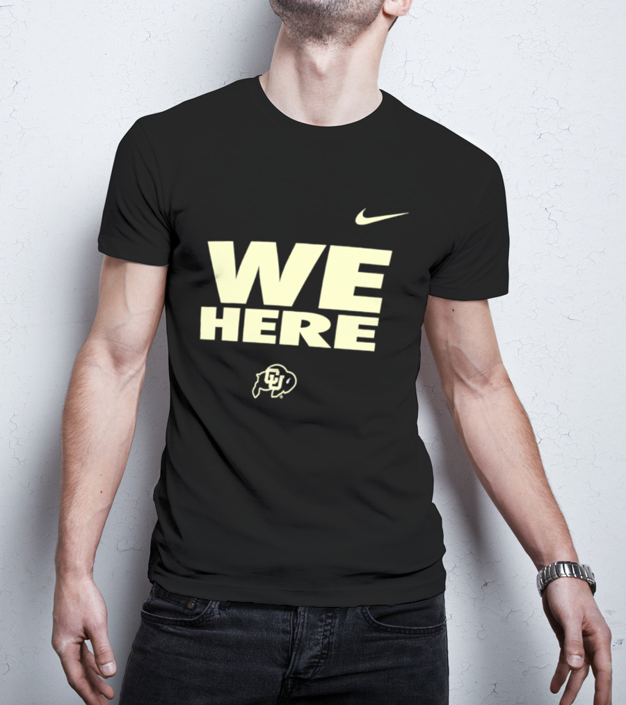 We Here Colorado Buffaloes Nike Sports Branding T-Shirt