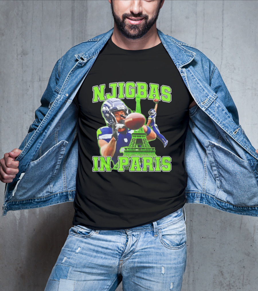 Seattle Seahawks Jaxon Smith Njigba Njigbas In Paris T-Shirt