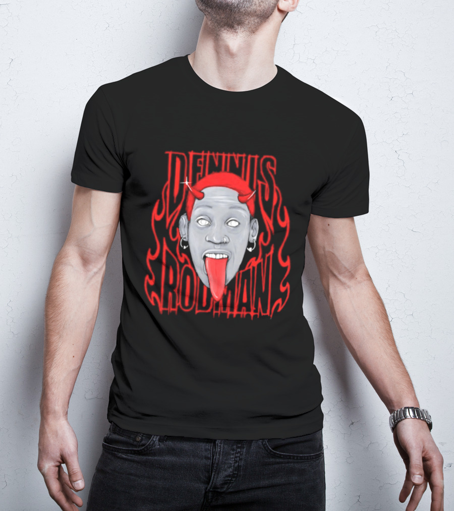 Dennis Rodman Devil Chicago Bulls NBA Head T-Shirt