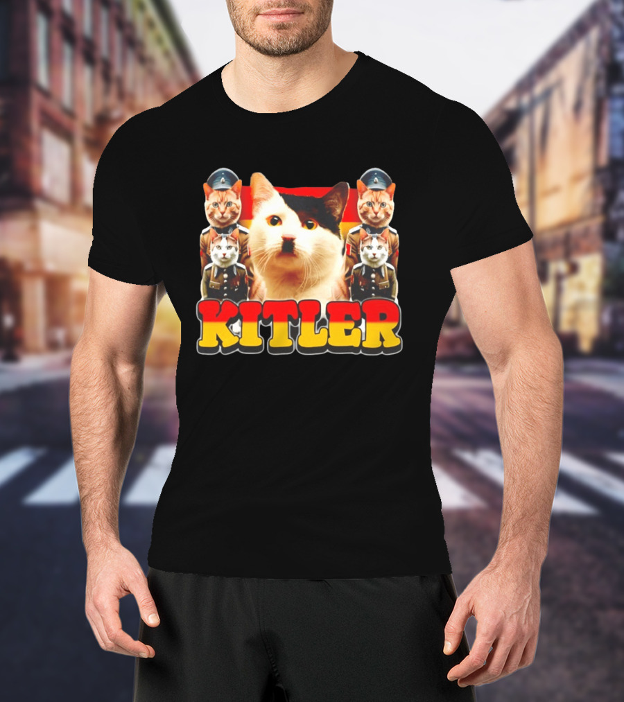 Kitler Meme Cat With German Flag And Cats In Uniforms T-Shirt