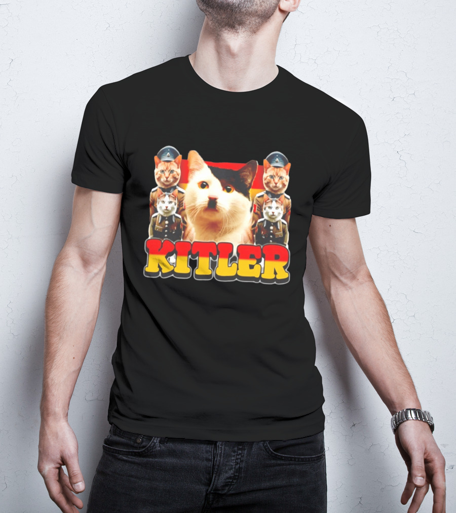 Kitler Meme Cat With German Flag And Cats In Uniforms T-Shirt