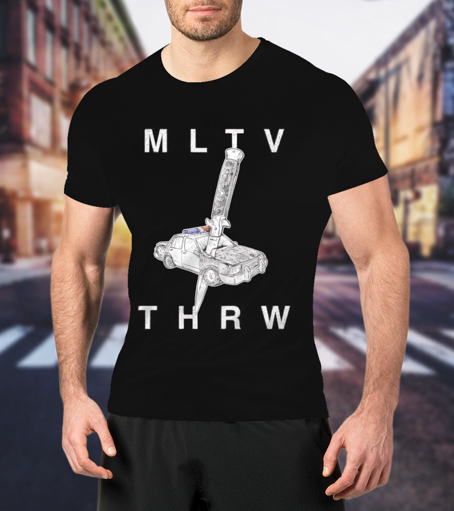 MLTV THRW Police Car Knife Punk T-Shirt