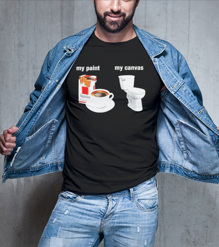 Cigarettes Coffee Toilet Funny Morning Routine T-Shirt