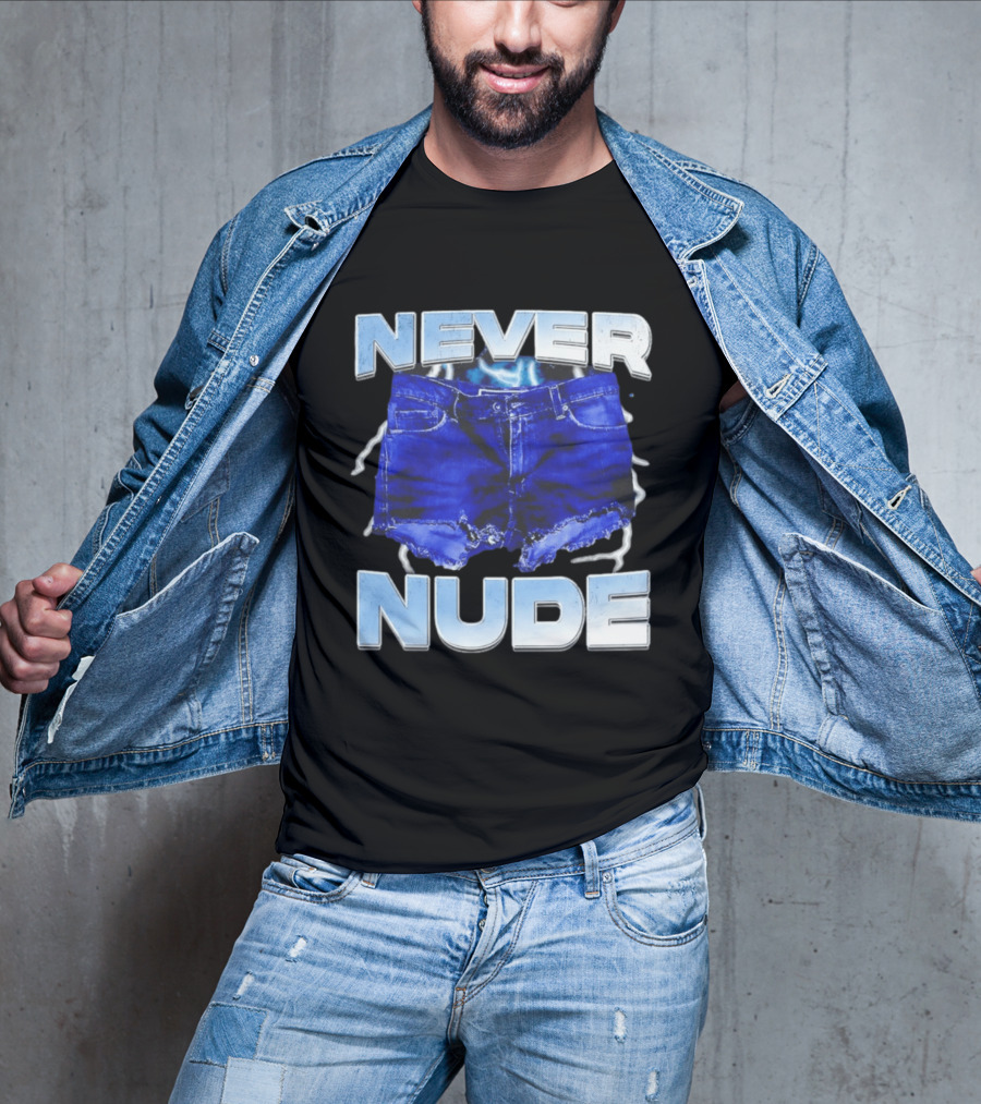 Never Nude Tobias Funke Denim Shorts Meme T-Shirt