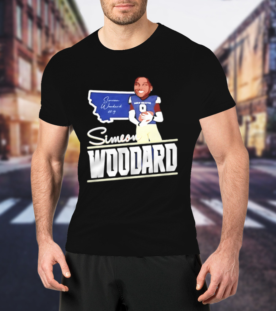 Simeon Woodard 9 Montana State Bobcats Football T-Shirt