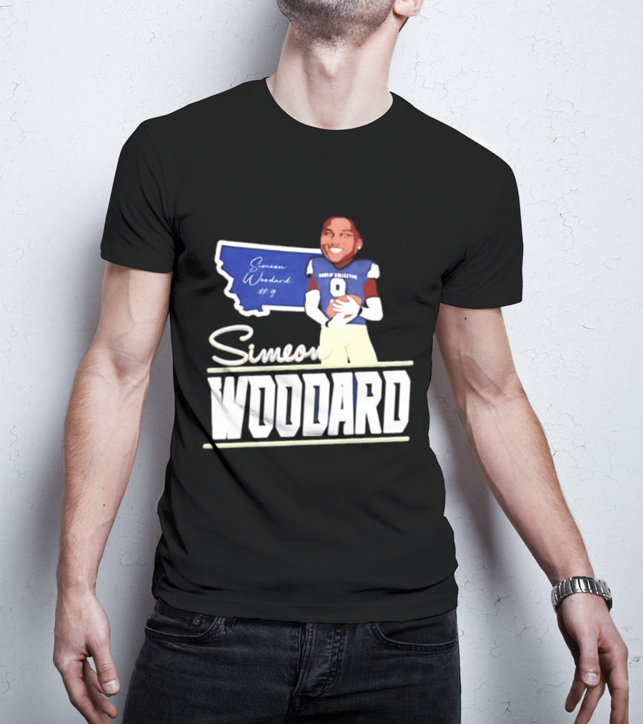 Simeon Woodard 9 Montana State Bobcats Football T-Shirt