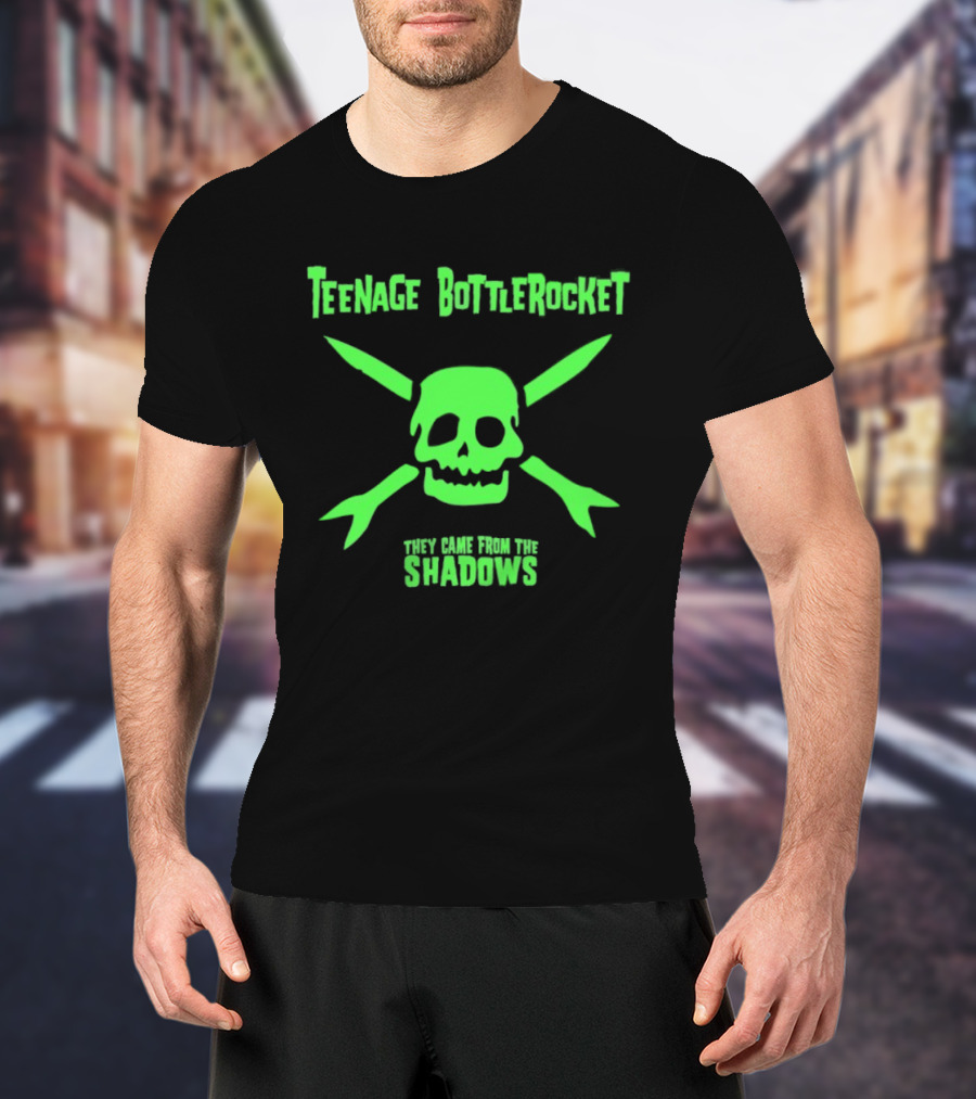 Teenage Bottlerocket Neon Skull Crossbones They Came From The Shadows T-Shirt