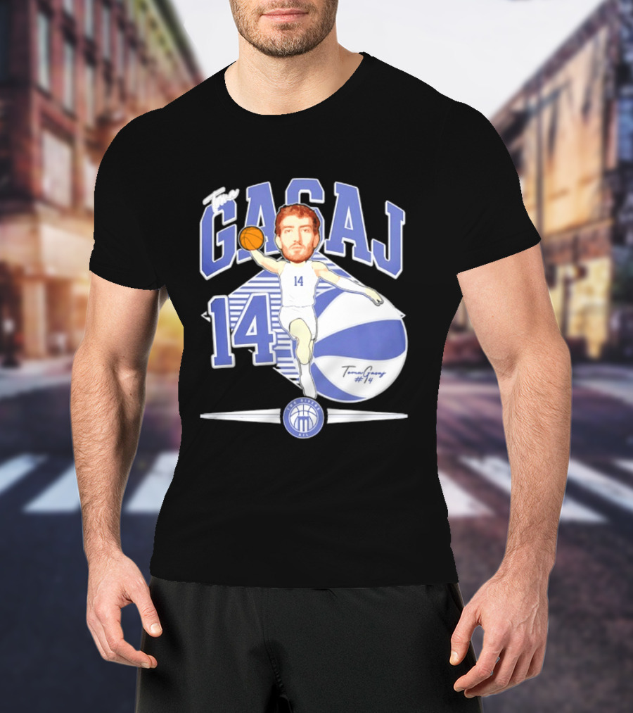 The Gasaj 14 Marietta College Athletics Basketball Caricature T-Shirt