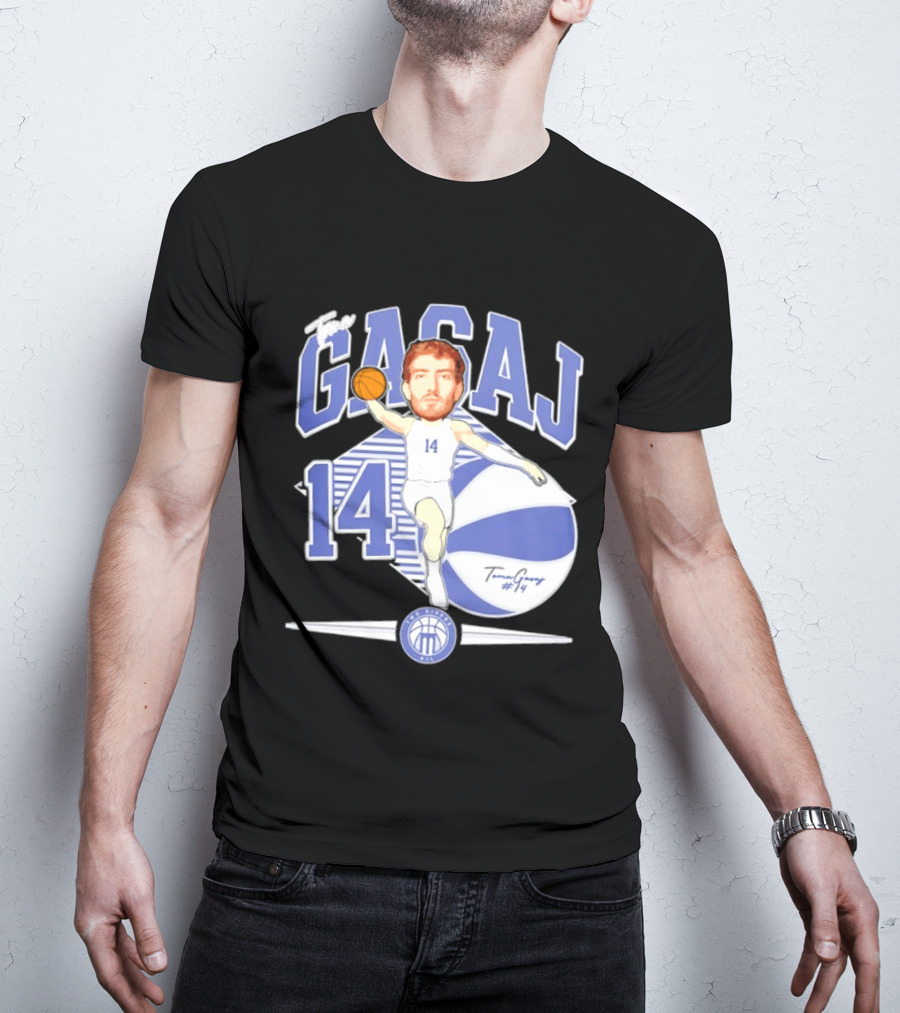 The Gasaj 14 Marietta College Athletics Basketball Caricature T-Shirt