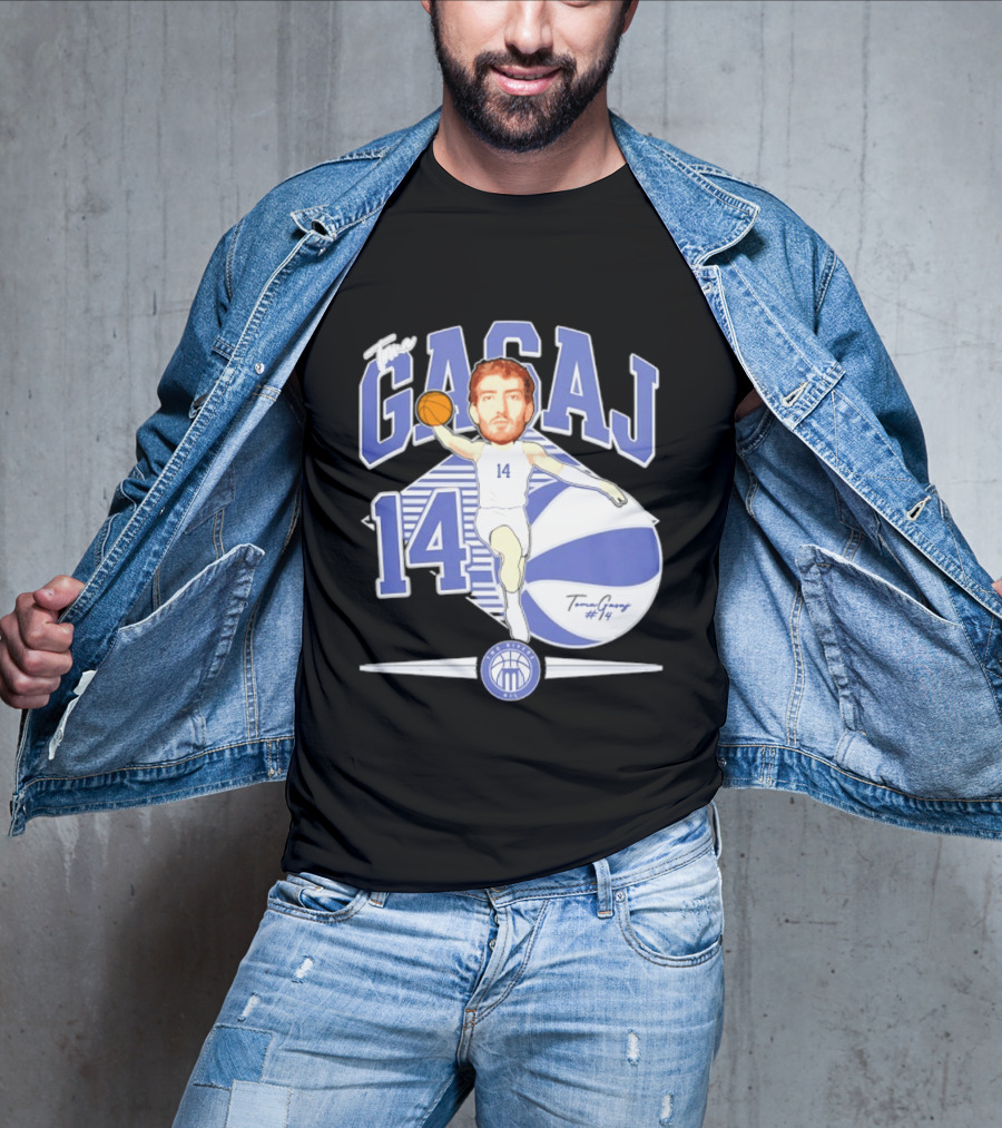 The Gasaj 14 Marietta College Athletics Basketball Caricature T-Shirt