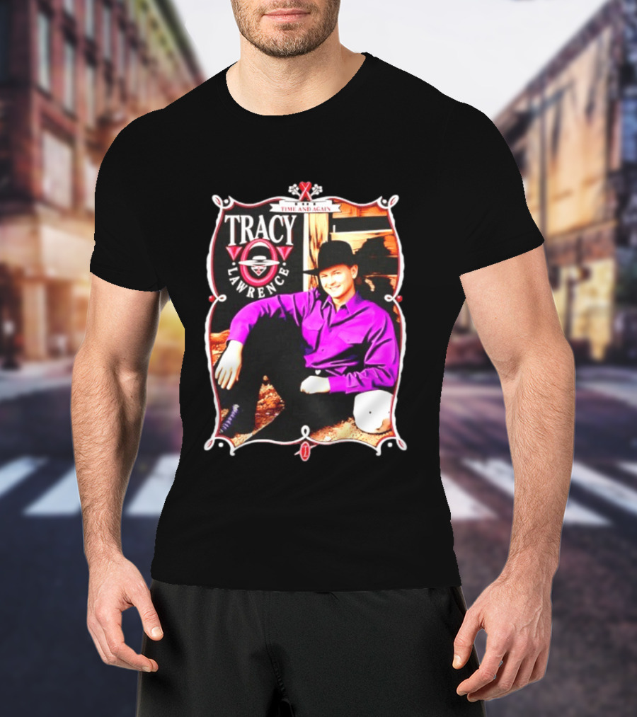 Tracy Lawrence Time And Again Country Music Purple Suit Cowboy Hat T-Shirt
