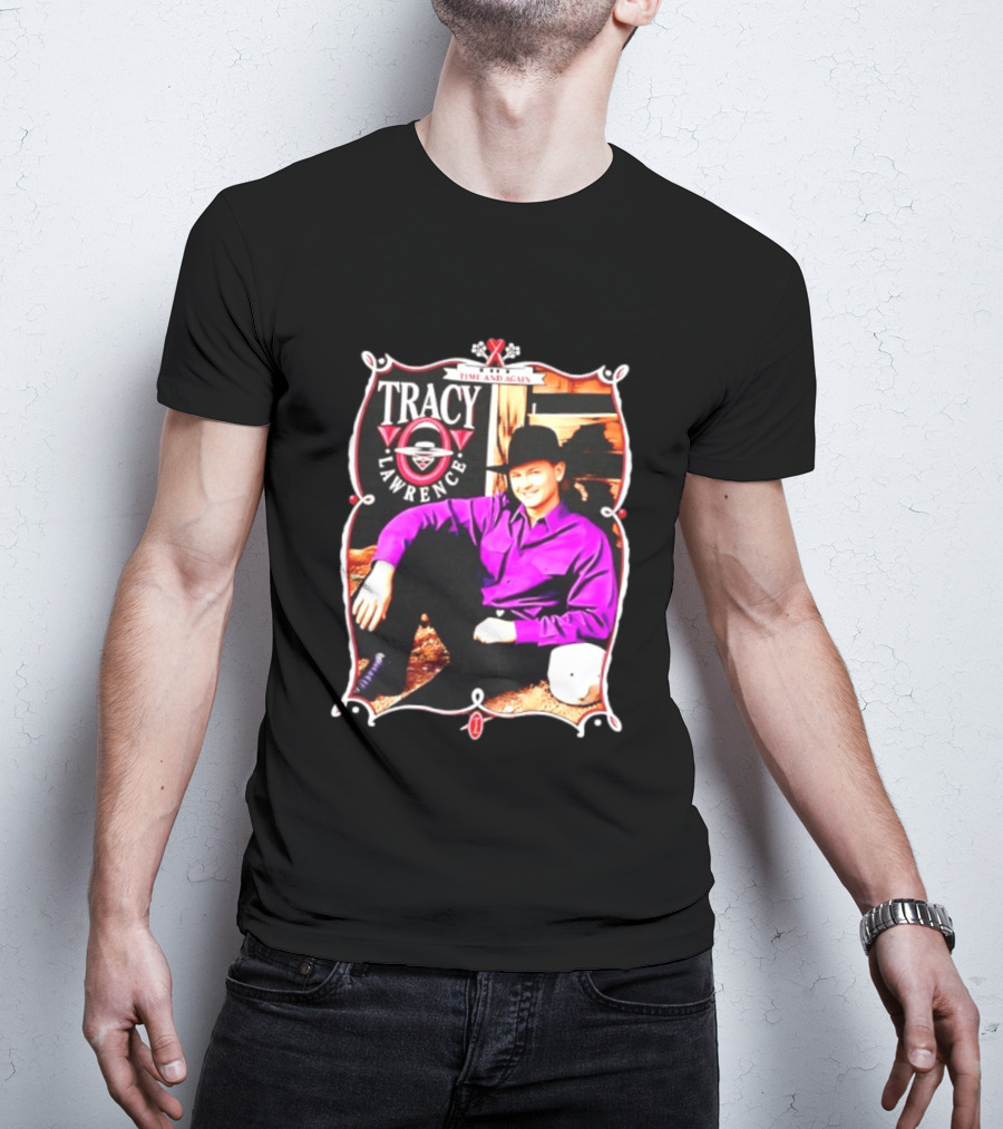 Tracy Lawrence Time And Again Country Music Purple Suit Cowboy Hat T-Shirt