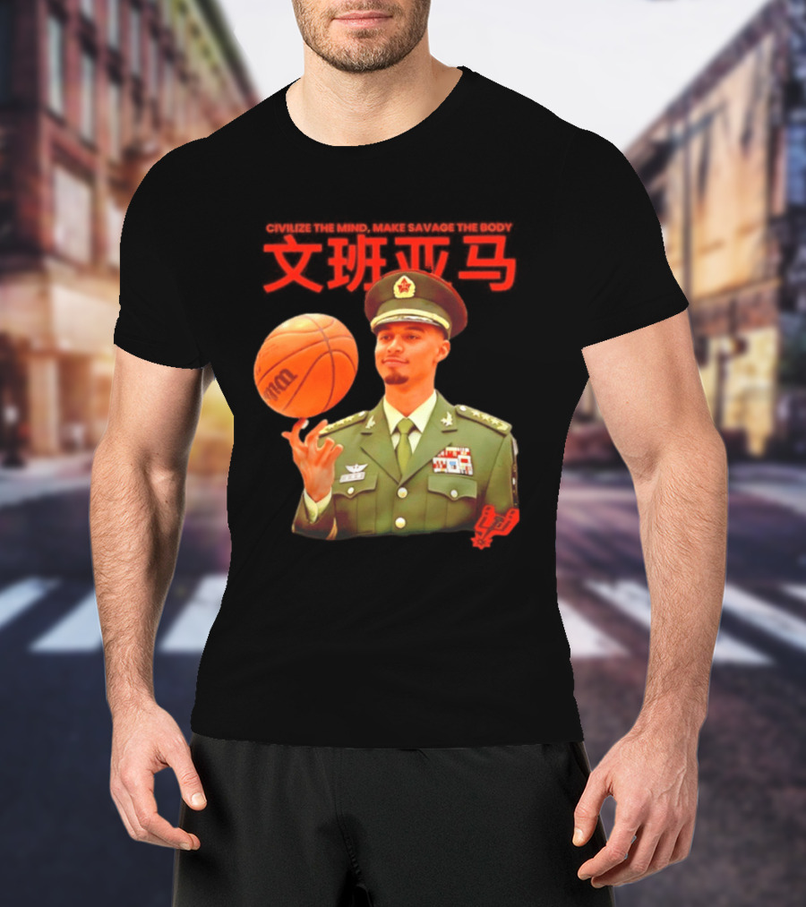Victor Wembanyama SA Spurs Civilize The Mind Make Savage The Body Basketball Uniform T-Shirt