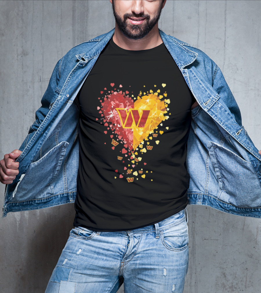 Washington Commanders Heart W Crystalized Chevron Burst T-Shirt