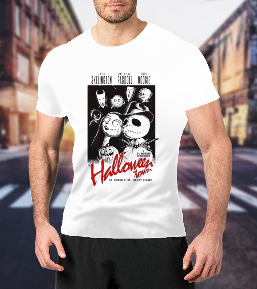 Halloween Town Jack Skellington Sally The Ragdoll Oogie Boogie Dr. Finkelstein Sandy Claws T-Shirt