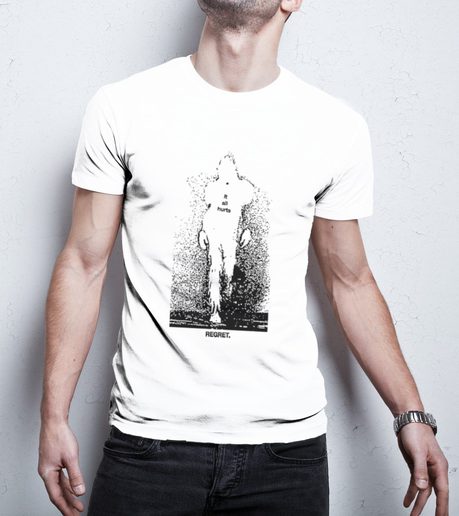 It All Hurts Regret Sadness Existential Skeleton Ghostly Figure T-Shirt