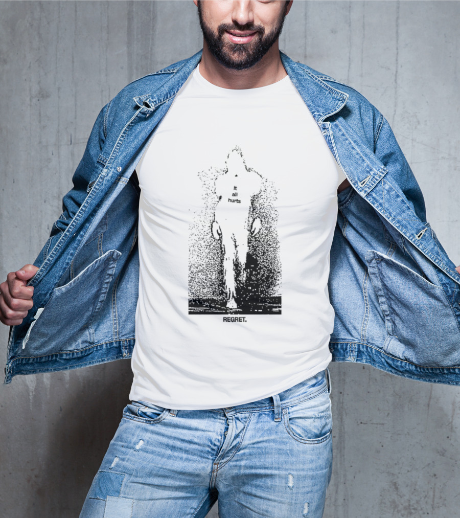 It All Hurts Regret Sadness Existential Skeleton Ghostly Figure T-Shirt
