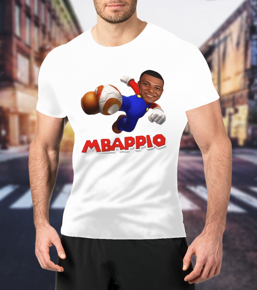 Kylian Mbappe Mbappio X Mario Meme Football T-Shirt