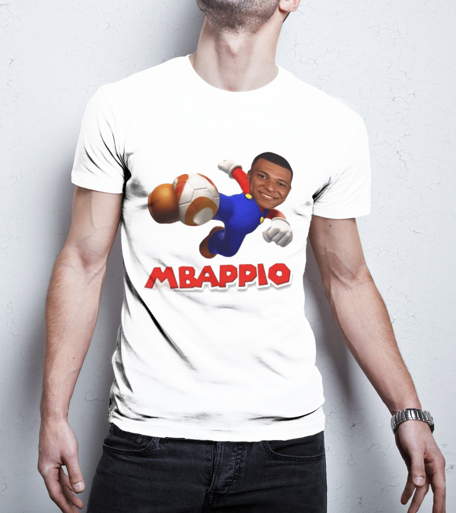Kylian Mbappe Mbappio X Mario Meme Football T-Shirt