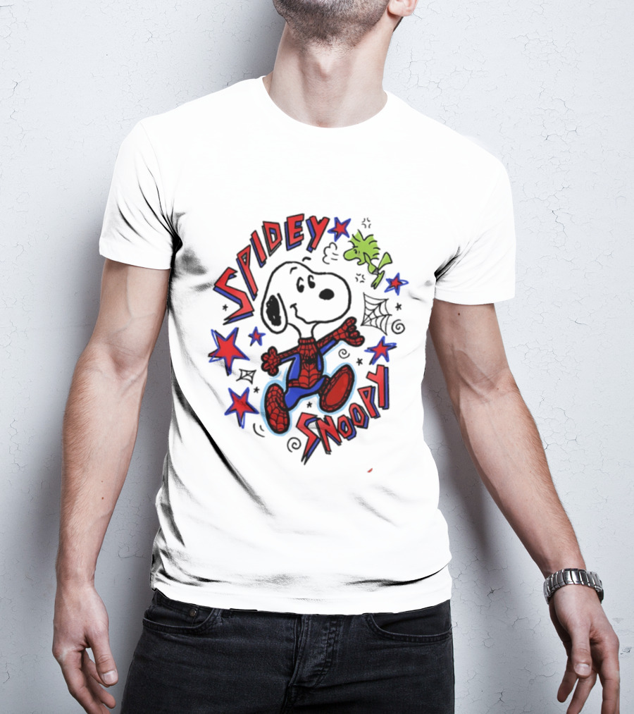 Spidey Snoopy Woodstock 2026 Crossover With Stars And Webs T-Shirt