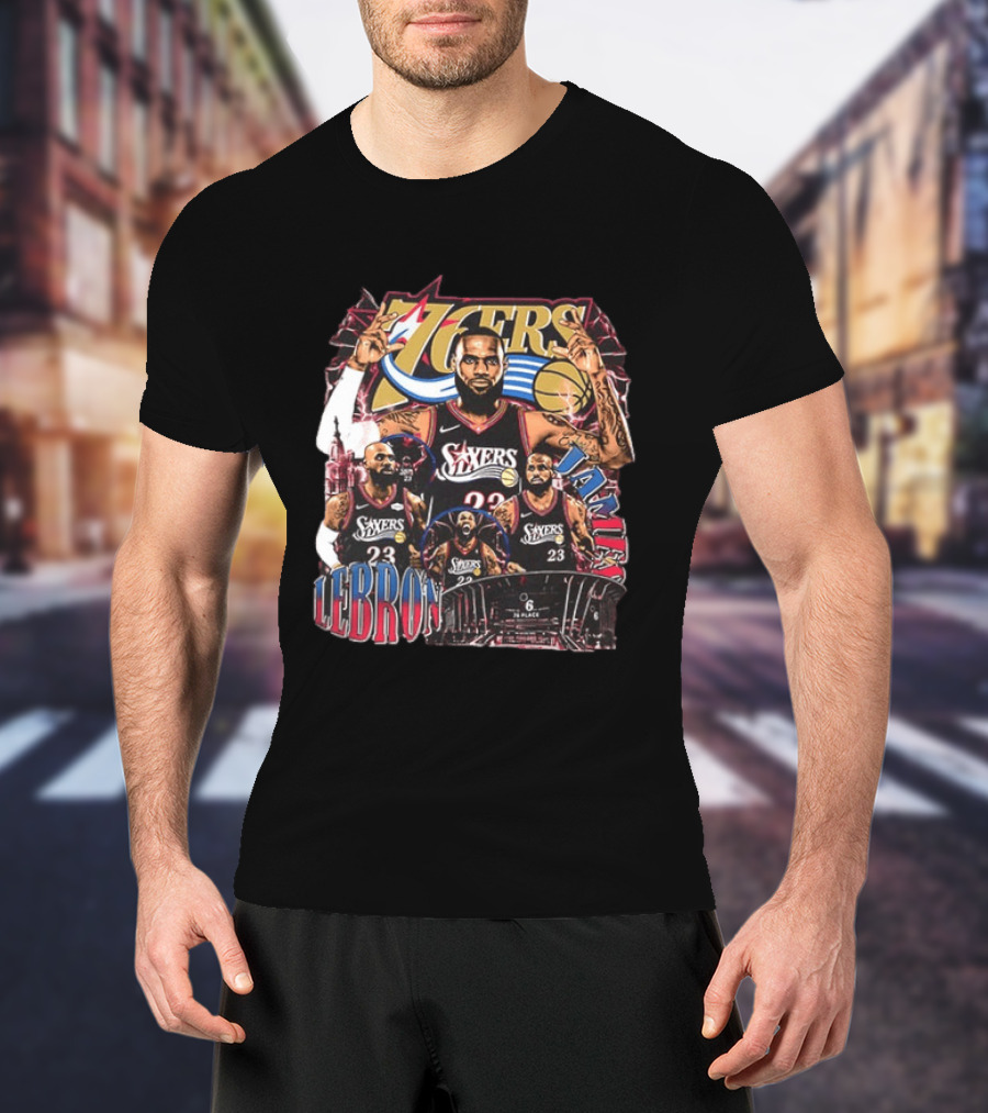 Philadelphia 76ers LeBron James 23 NBA Next Chapter 2 Sided T-Shirt