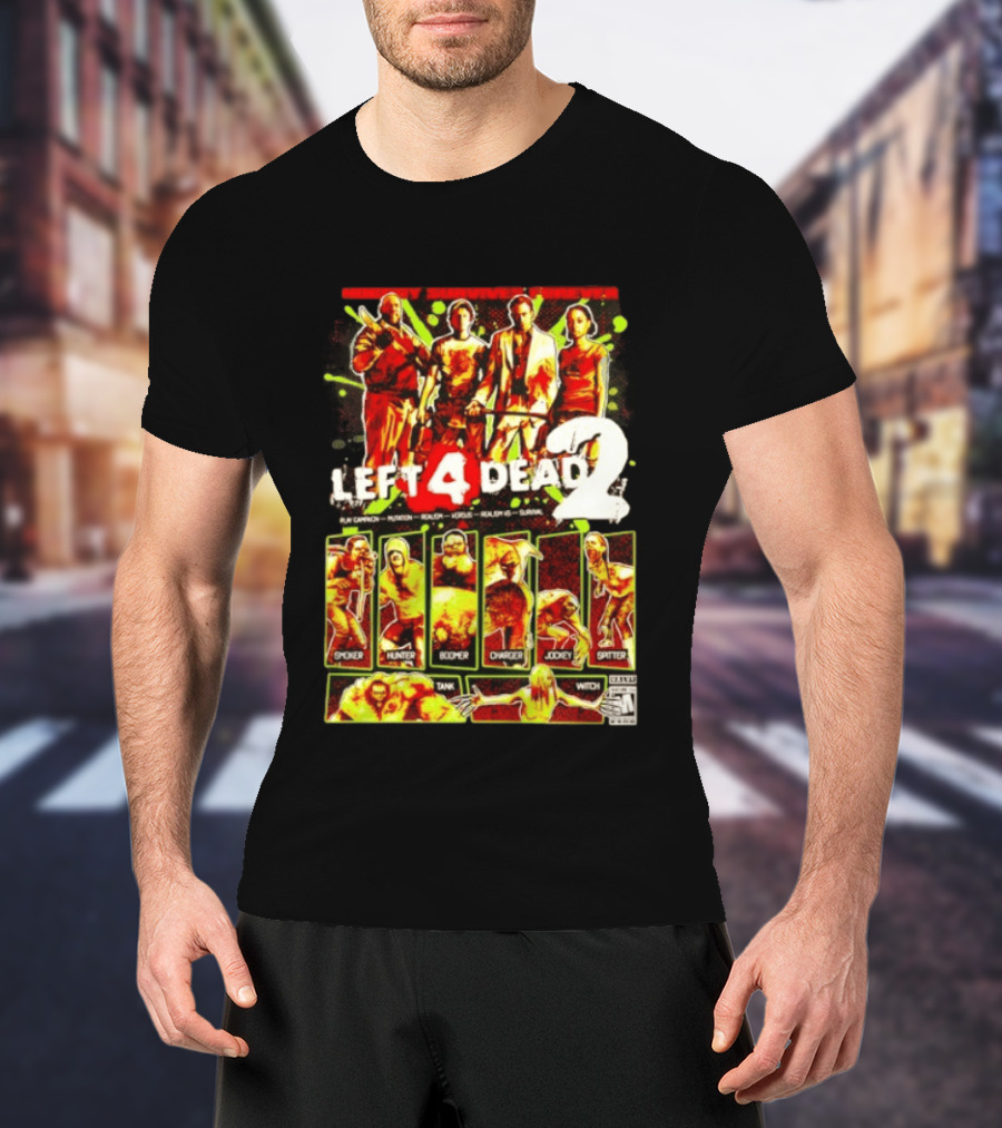 Left 4 Dead 2 Nobody Survives Forever Bill Zoey Francis Louis Hunter Boomer Charger Spitter Tank Witch T-Shirt